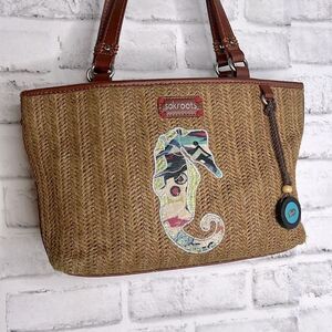 Sakroots Wicker Woven Boho Seahorse Purse Bag Boho Hippie